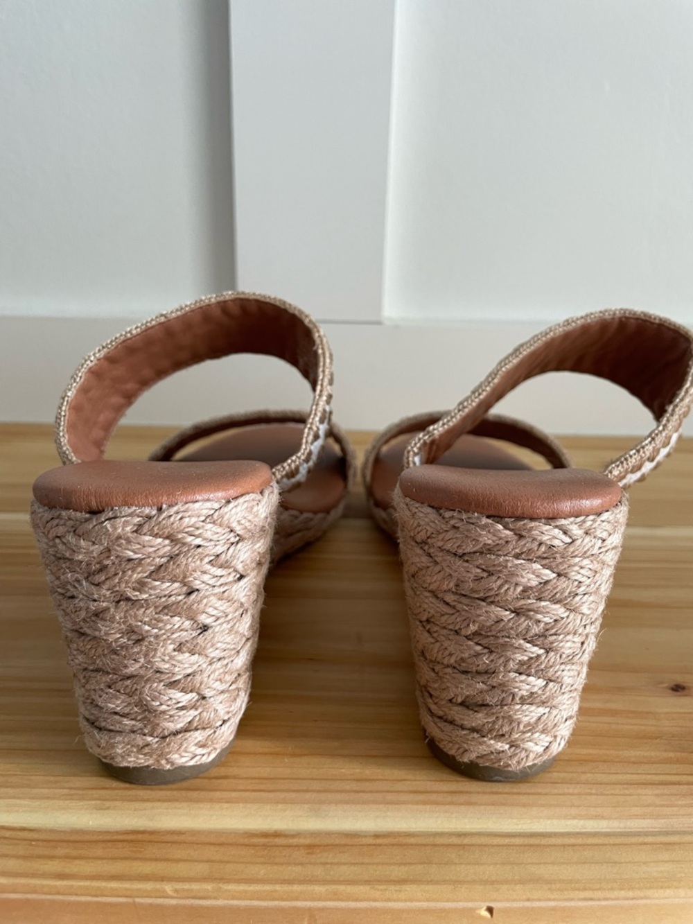 Tommy Bahama White and Tan Espadrille Wedge Sandals - Picture 3 of 4